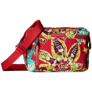 Vera Bradley On the Horizon Crossbody Bag Rumba Red Floral Shoulder Purse RFID